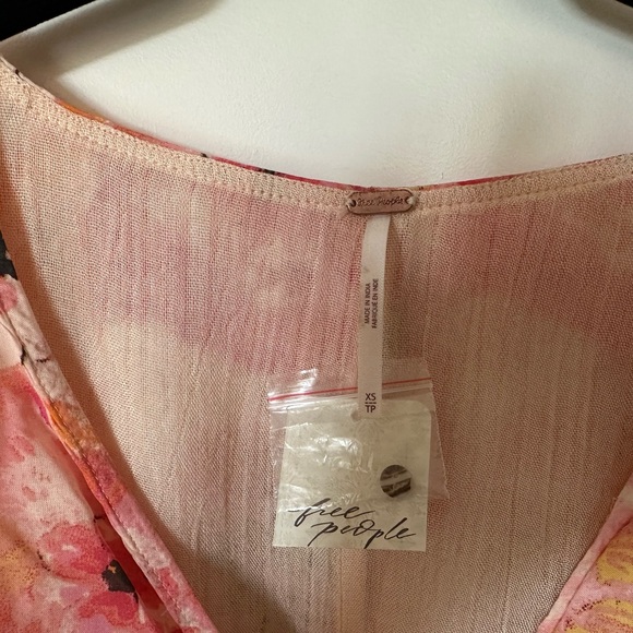 Free People Floral Mini Dress - Pink and Cream - Picture 9 of 14